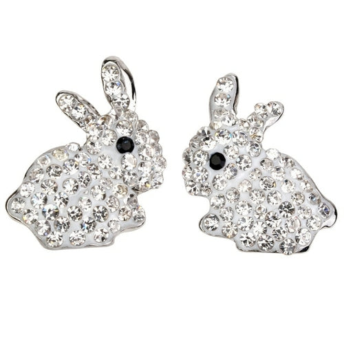 Bunny Ears Stud Crystal Earrings Easter Party Costume Accessories