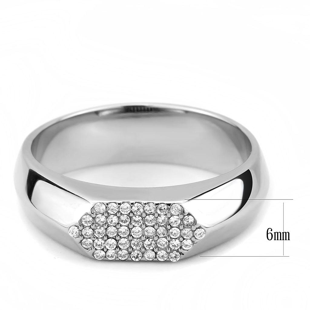 DA302 No Plating Stainless Steel Ring with AAA