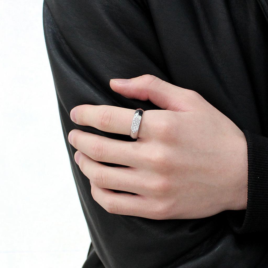 DA302 No Plating Stainless Steel Ring with AAA