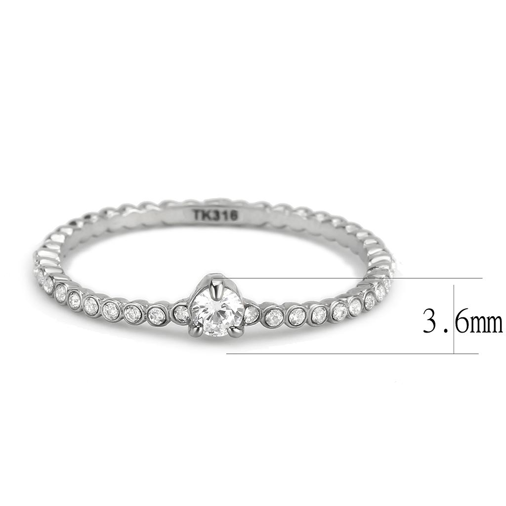 DA343 No Plating Stainless Steel Ring with AAA