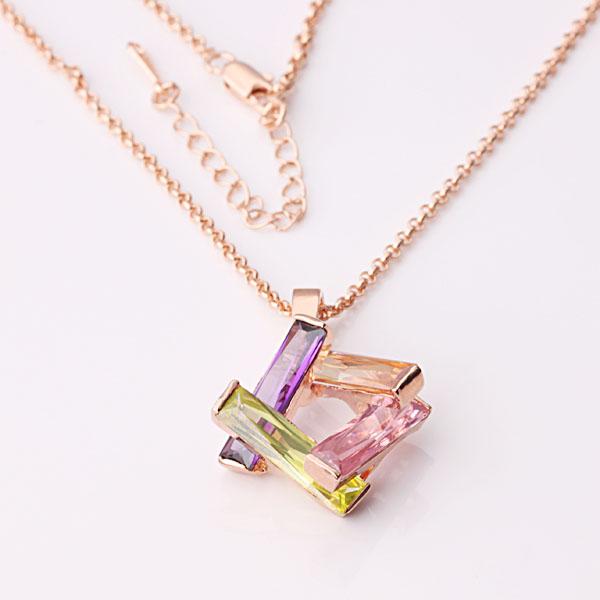 Flaire Necklace in 18K Rose Gold Plated with Swarovski Crystals
