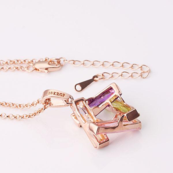 Flaire Necklace in 18K Rose Gold Plated with Swarovski Crystals