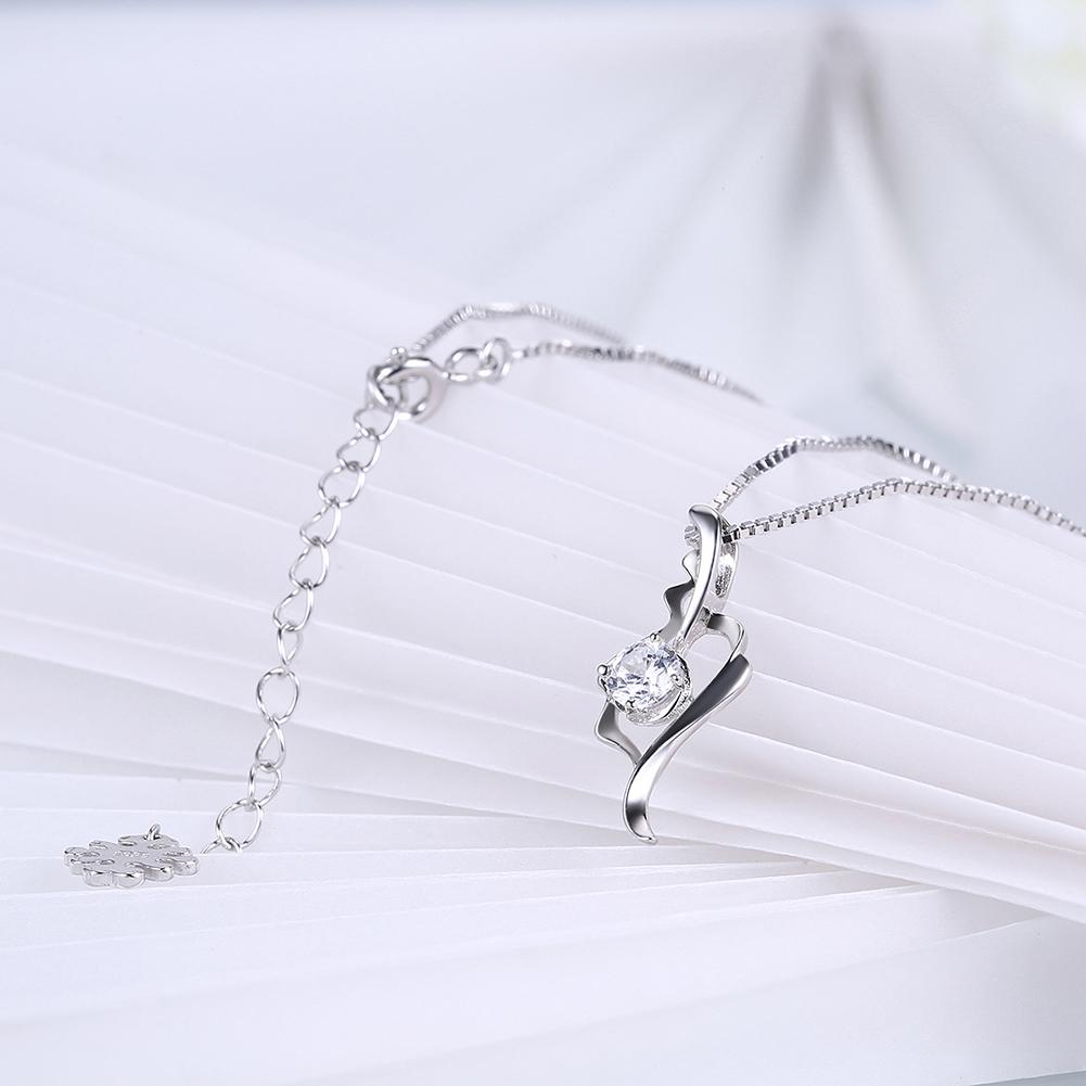 Sterling Silver Necklace with Crystals