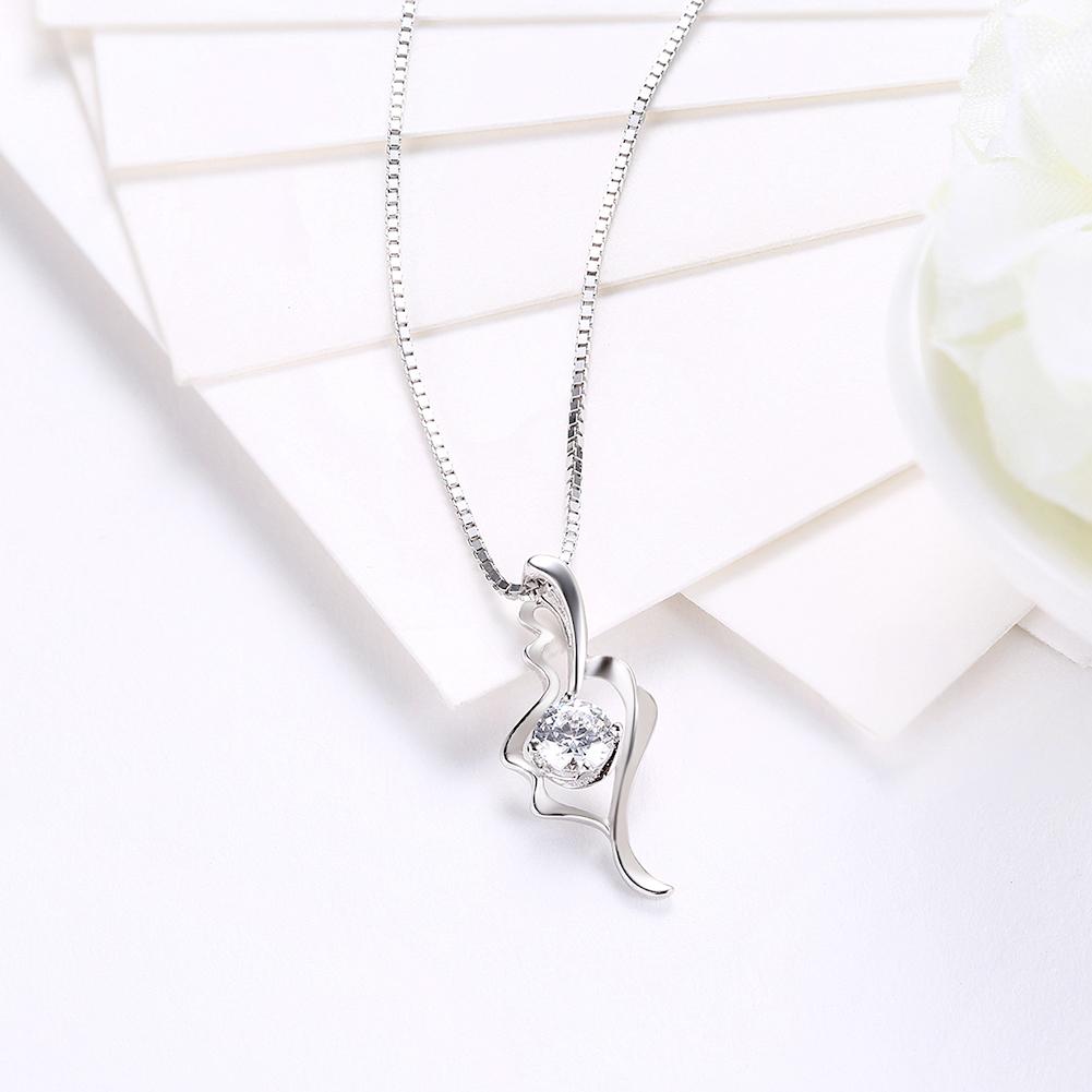 Sterling Silver Necklace with Crystals