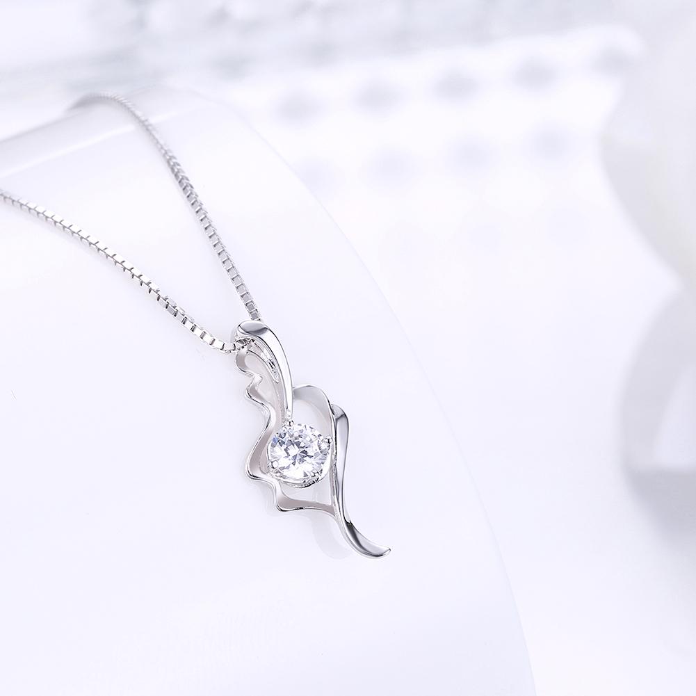 Sterling Silver Necklace with Crystals