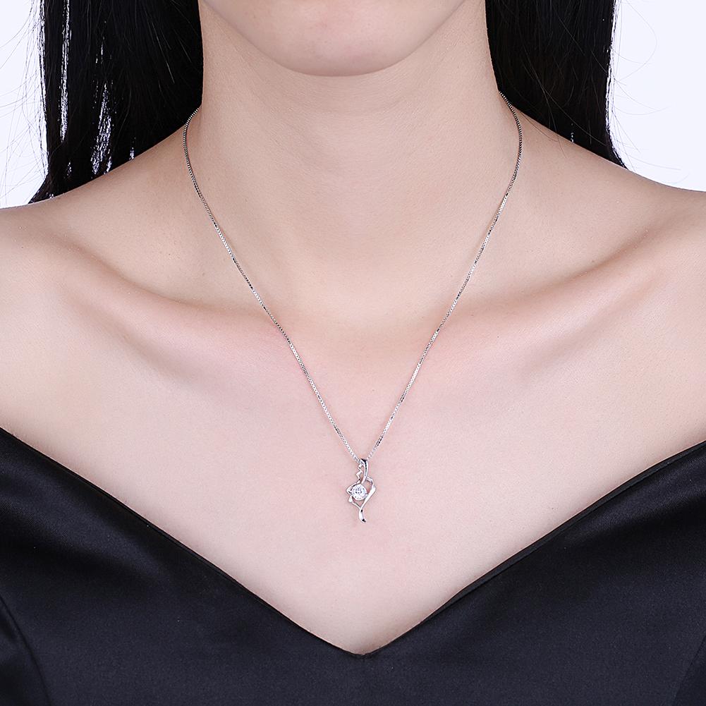Sterling Silver Necklace with Crystals