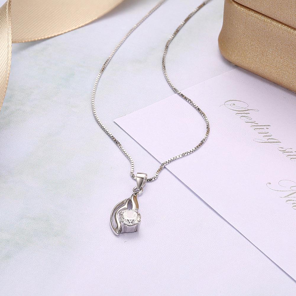 Sterling Silver Necklace with Crystals