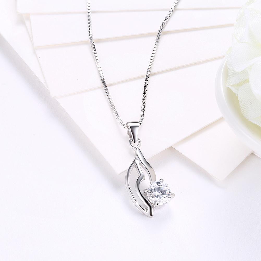 Sterling Silver Necklace with Crystals