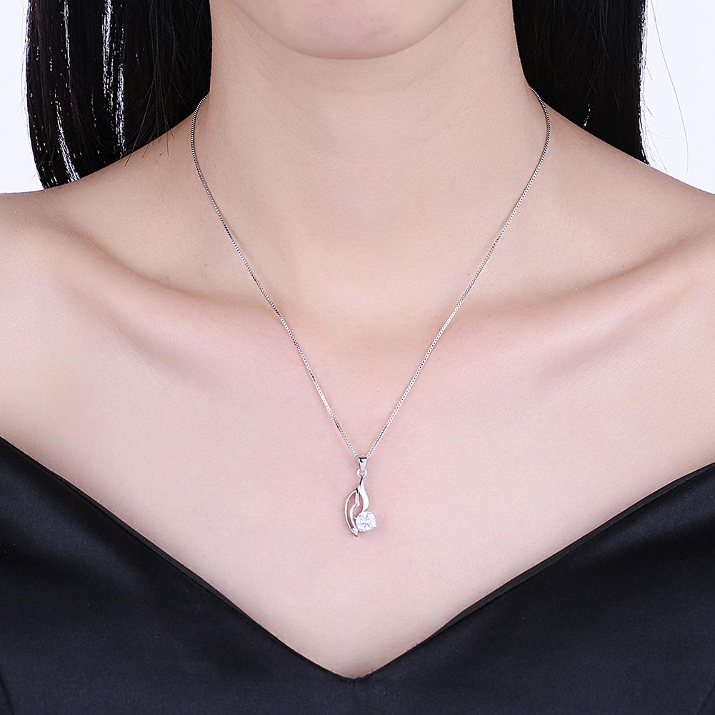Sterling Silver Necklace with Crystals