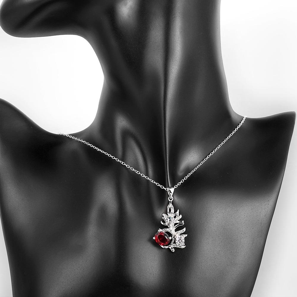 Cross Necklace in 18K White Gold Plated made with Swarovski Crystals