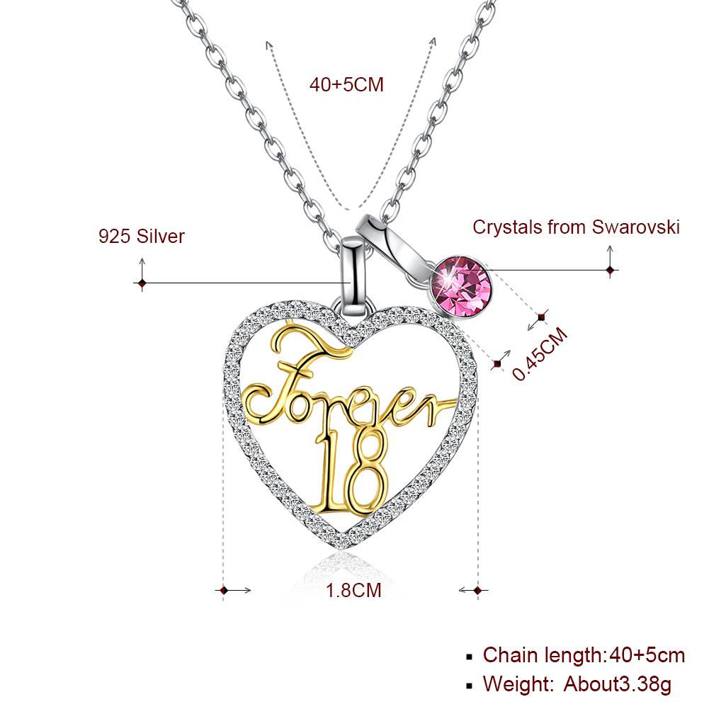 Forever 18 Sterling Silver Necklace with Swarovski Crystals