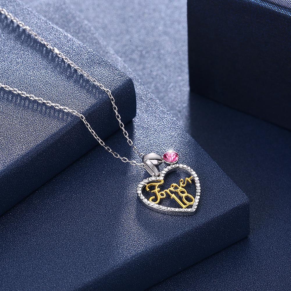 Forever 18 Sterling Silver Necklace with Swarovski Crystals