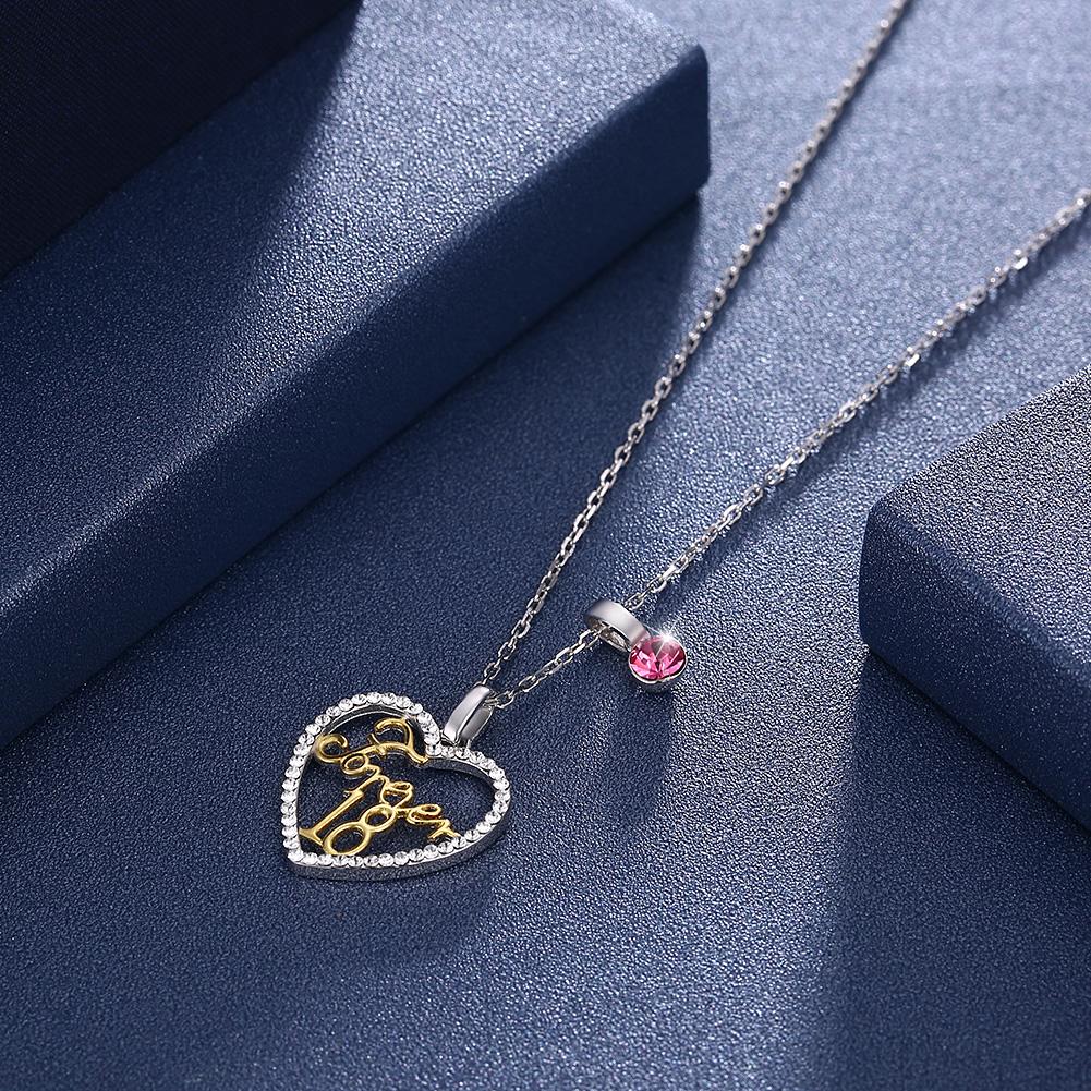 Forever 18 Sterling Silver Necklace with Swarovski Crystals