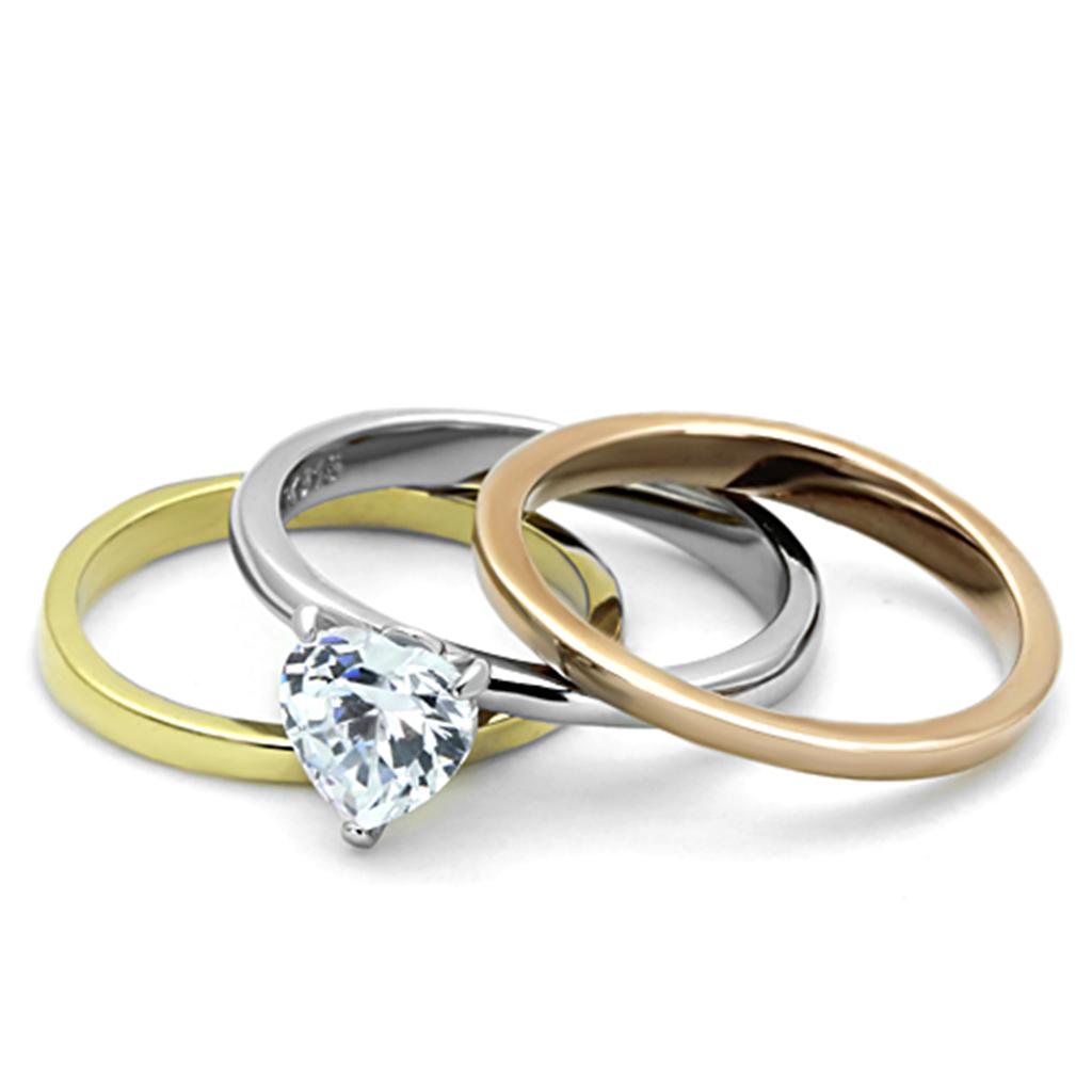 TK1274 Three Tone IP?IP Gold & IP Rose Gold & High