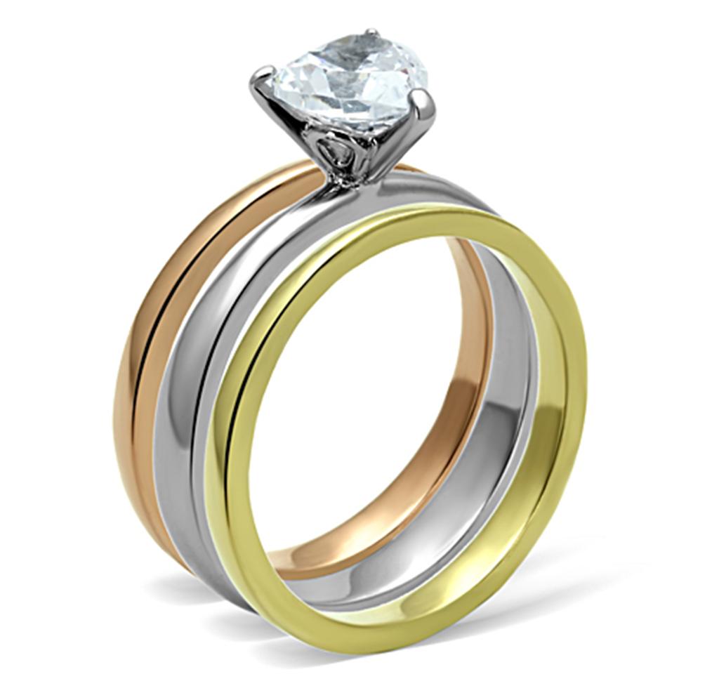 TK1274 Three Tone IP?IP Gold & IP Rose Gold & High