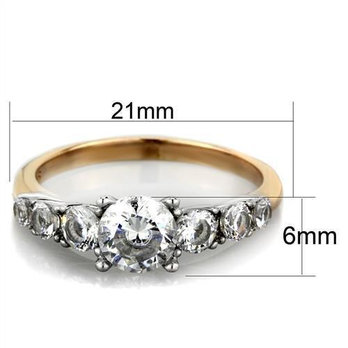 TK1794 Two-Tone IP Rose Gold Stainless Steel Ring