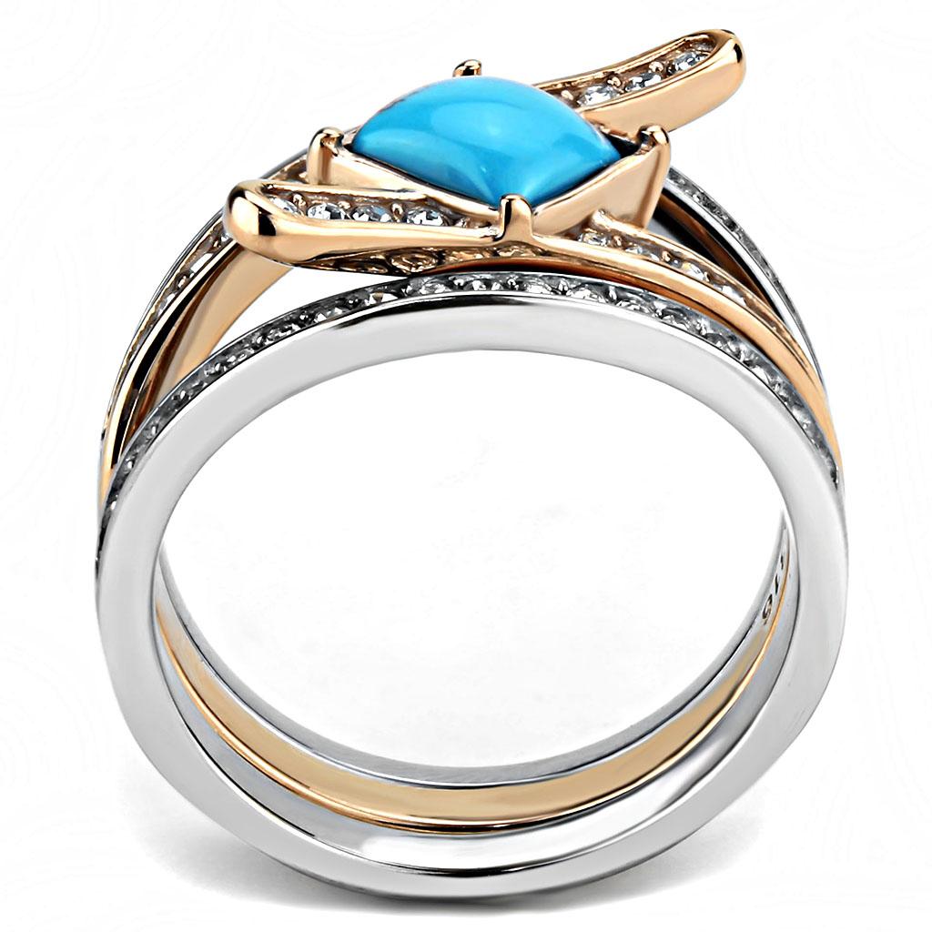 TK3519 Two-Tone IP Rose Gold Stainless Steel Ring