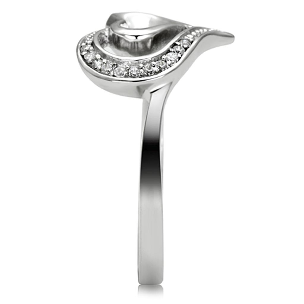 TS093 Rhodium 925 Sterling Silver Ring with AAA