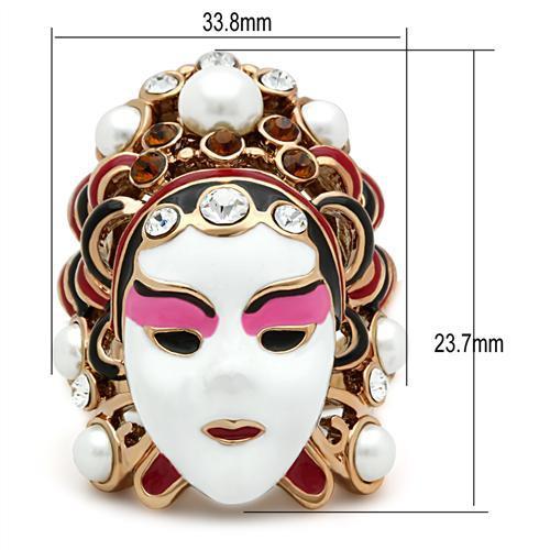 GL163 IP Rose Gold(Ion Plating) Brass Ring with