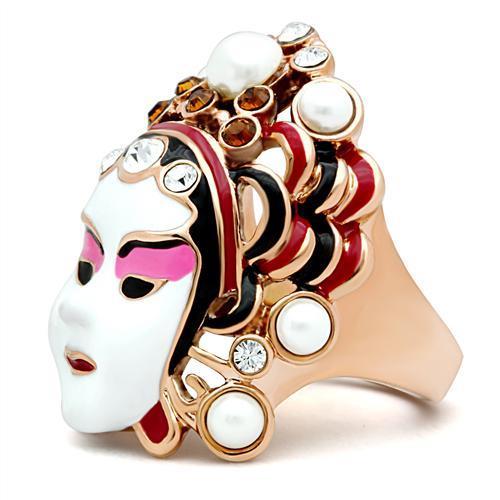 GL163 IP Rose Gold(Ion Plating) Brass Ring with