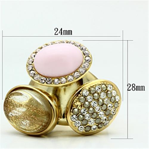 GL301 IP Gold(Ion Plating) Brass Ring with Top