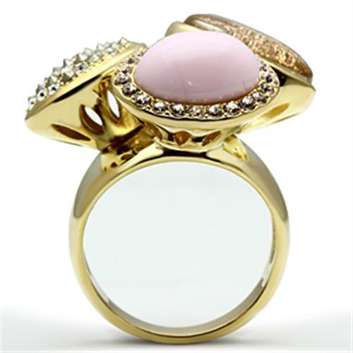 GL301 IP Gold(Ion Plating) Brass Ring with Top