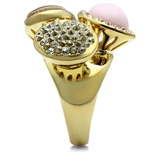 GL301 IP Gold(Ion Plating) Brass Ring with Top