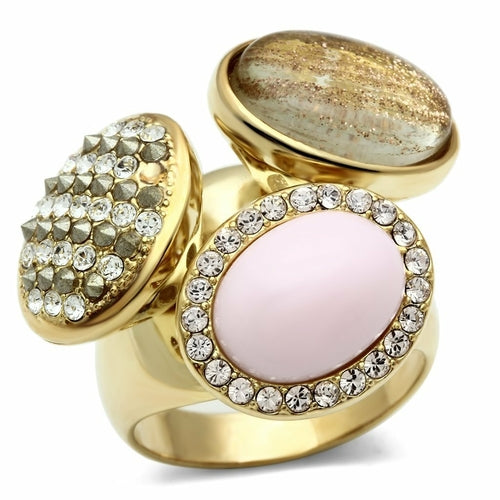 GL301 IP Gold(Ion Plating) Brass Ring with Top