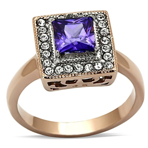 TK1162 Two-Tone IP Rose Gold Stainless Steel Ring