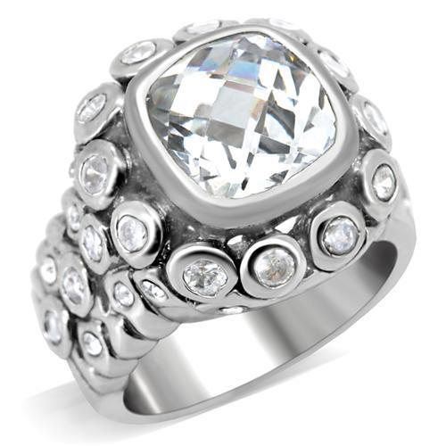 0C705 Rhodium Brass Ring with AAA Grade CZ in