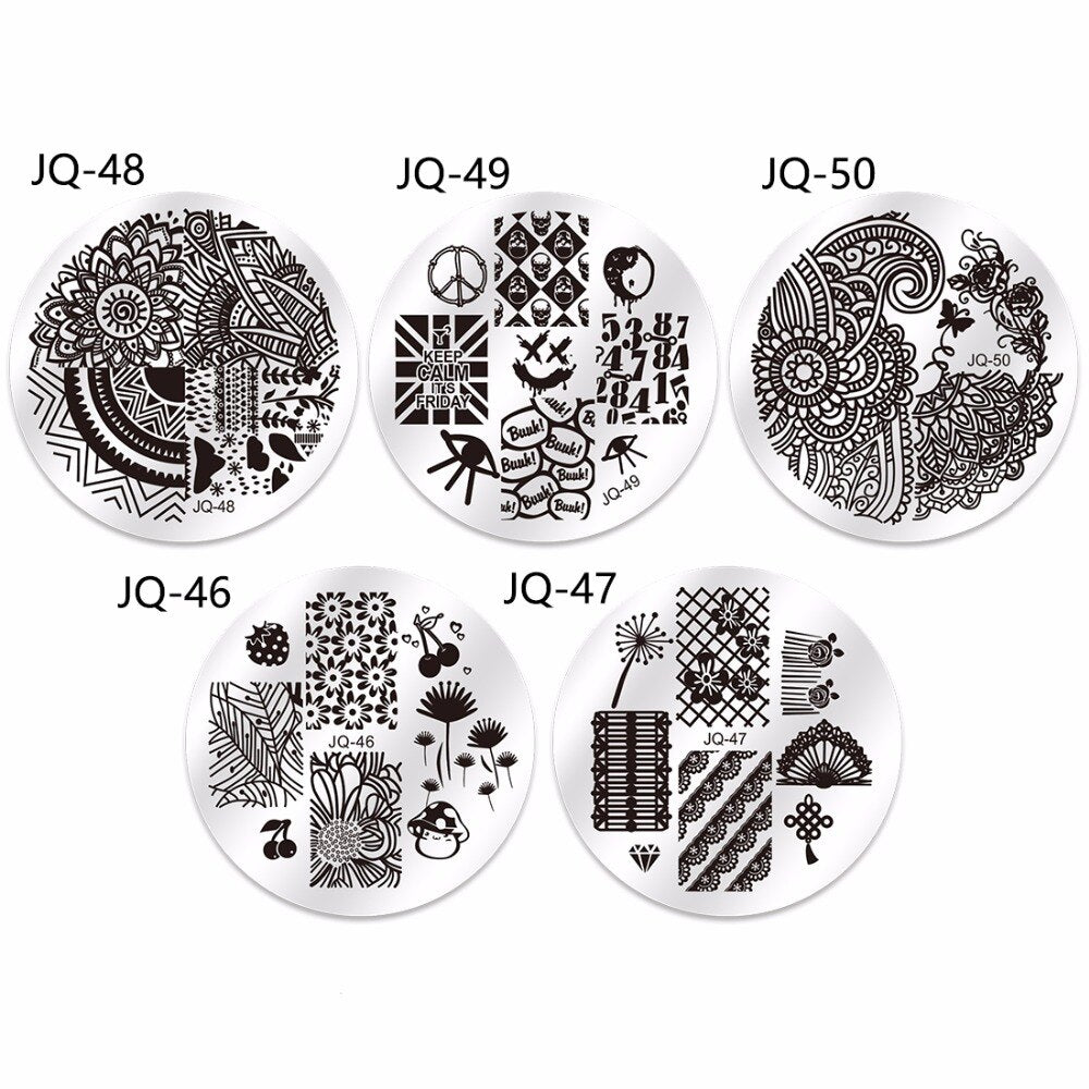 10Pcs Nail Stamping Plates Design Polish Stencils For Nails 1Pc Rose