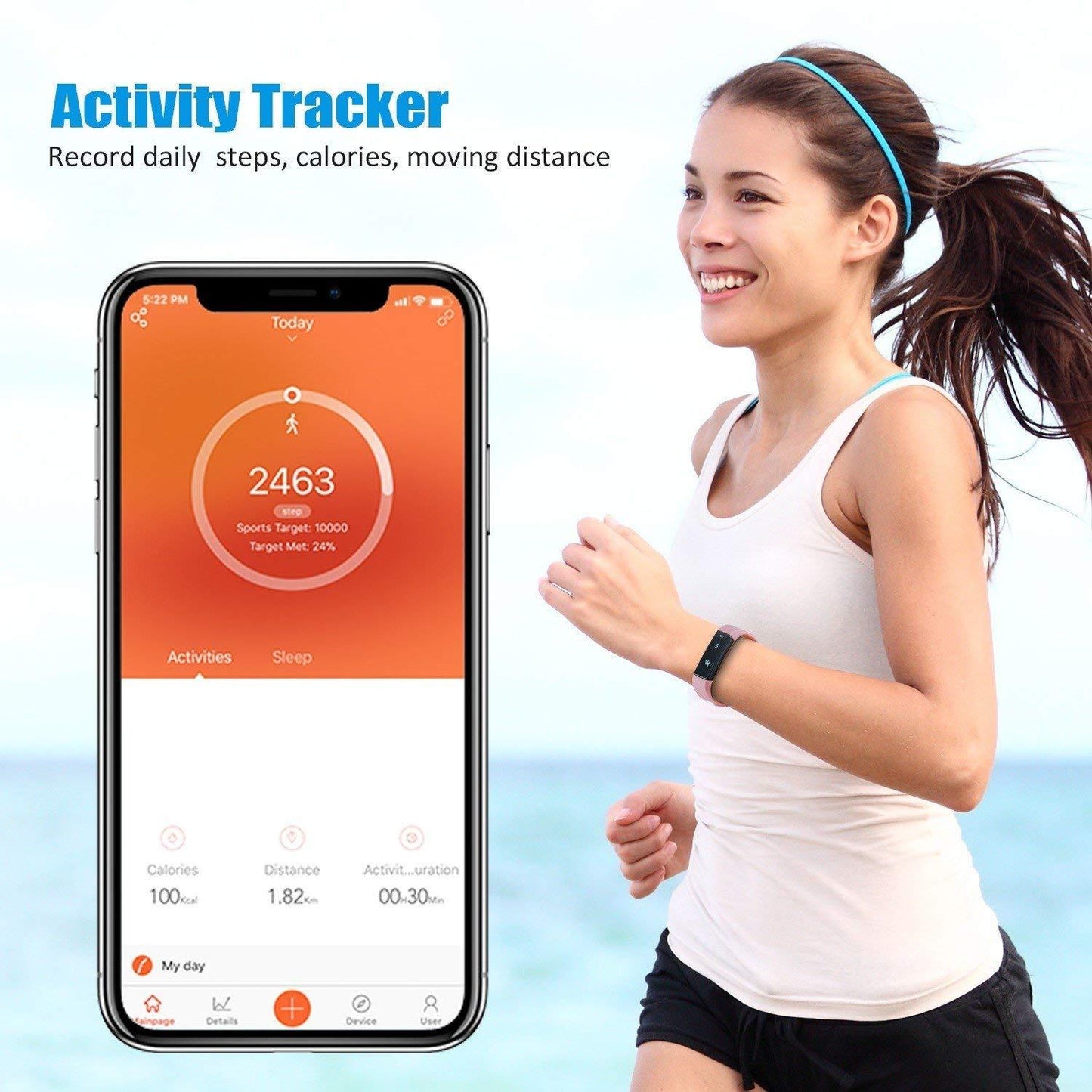SmartFit Slim Activity Tracker And Monitor Smart Watch With FREE Extra