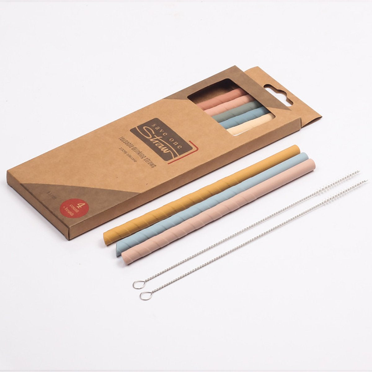 Eco Safe 8 In 1 Silicon Reusable Straws For HOT/COLD Drinks