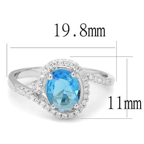 3W1393 Rhodium 925 Sterling Silver Ring with