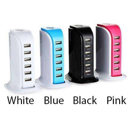 Smart Power 6 USB Colorful Tower for Every Desk at Home or Office
