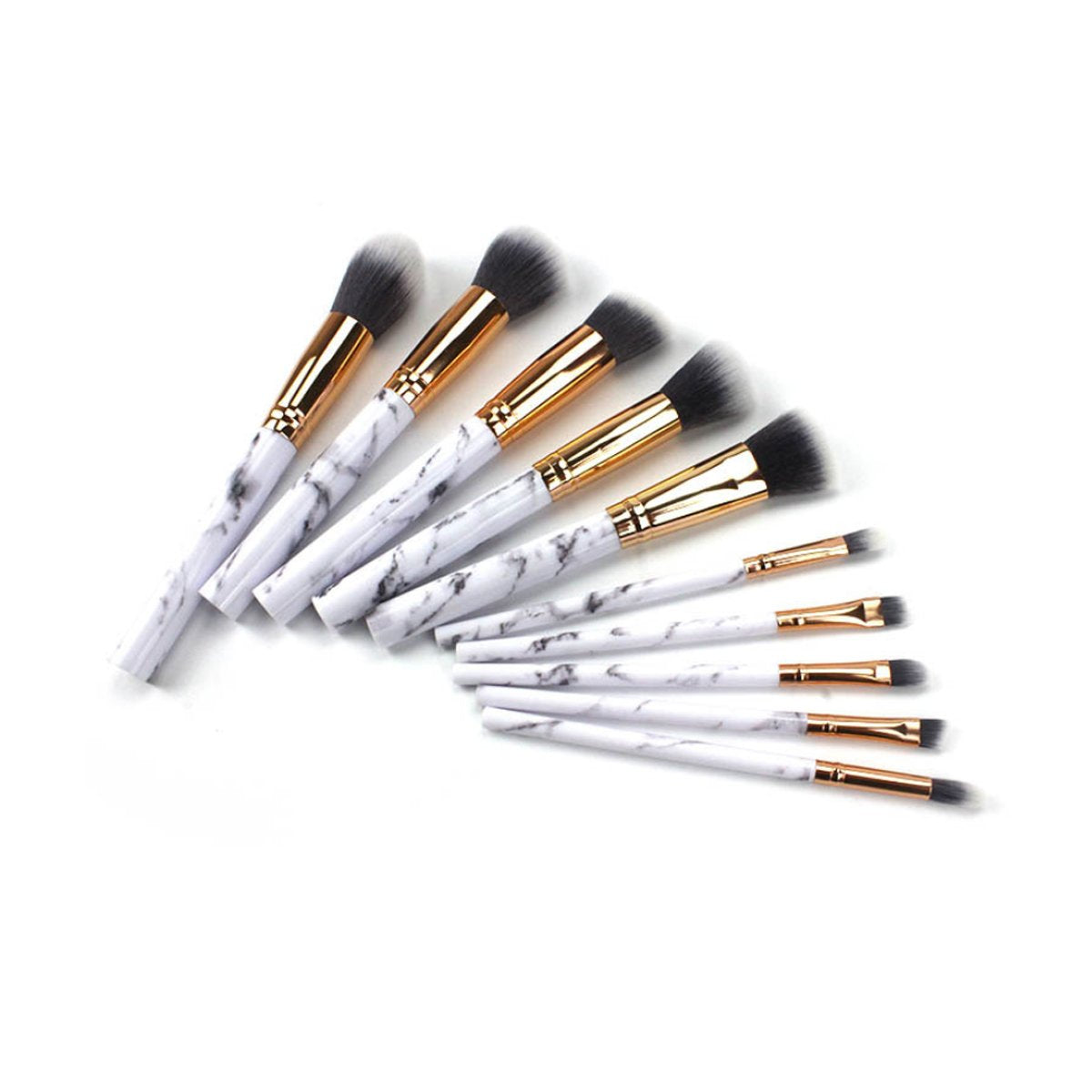 La Canica 10 In 1 Makeup Brush Set With Travel Friendly Container
