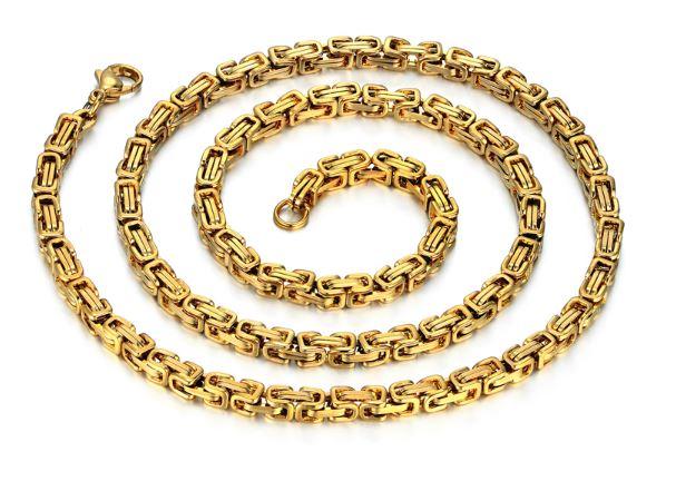 4 MM 14k Gold Plated solid 24" Byzantine Link