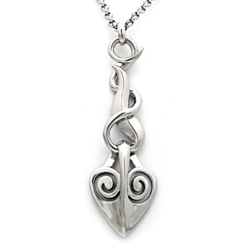 IPyro - flames and dangling heart necklace