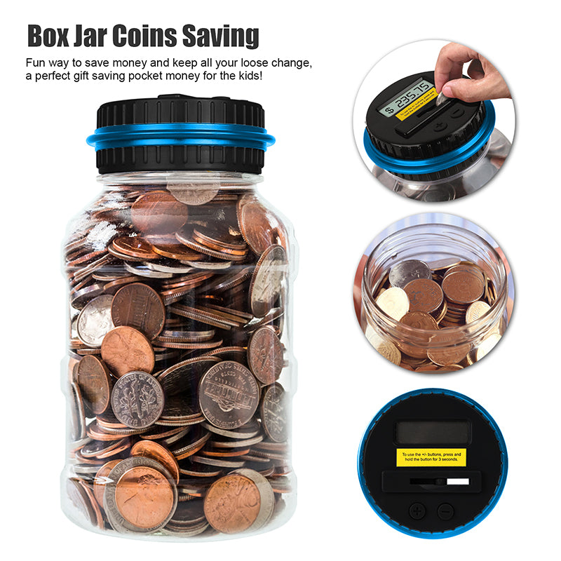 Digital Coin Counting Money Saving Box LCD Display