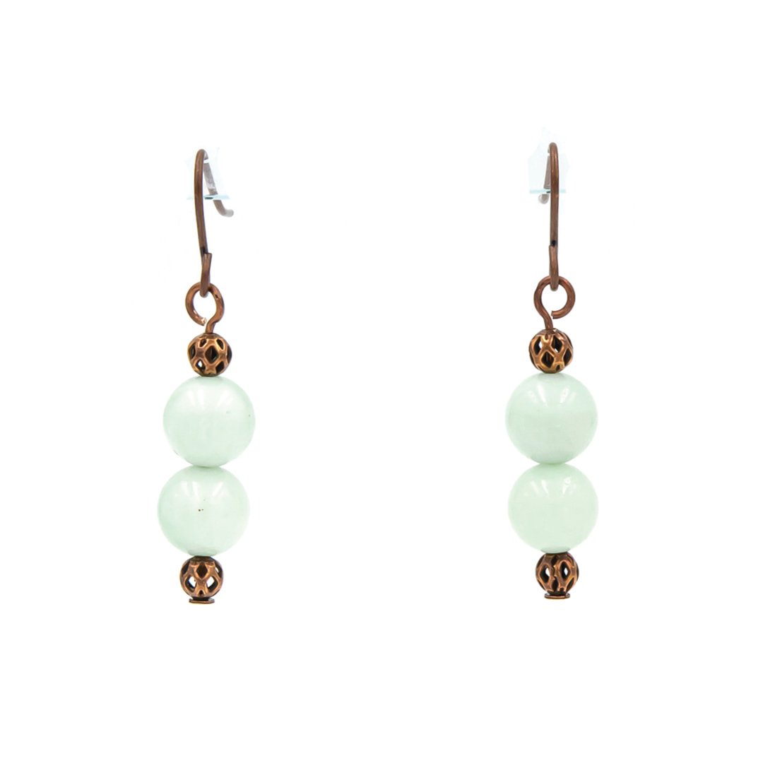 Ethereal Amazonite Copper Earrings