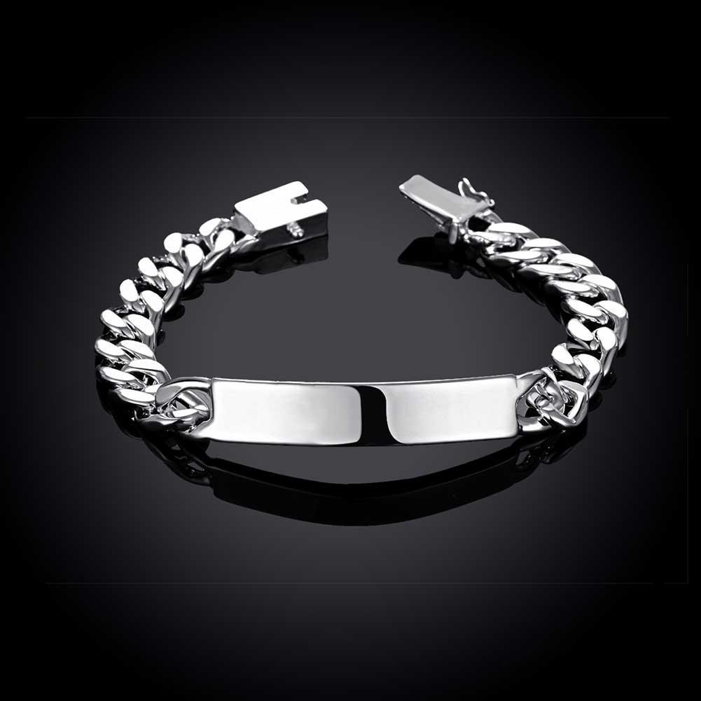 Silver ID-Tag Curb New York Bracelet