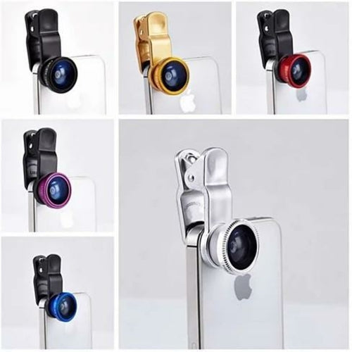 3-in-1 Universal Clip on Smartphone Camera Lens - 6 Colors