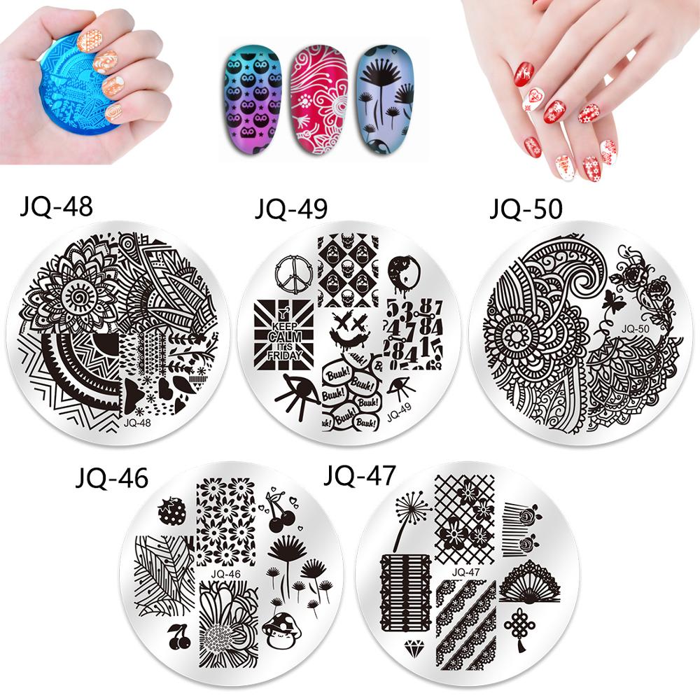 Nail Plates Designs 10Pcs Nail Stamping Plates Polish Stencils For