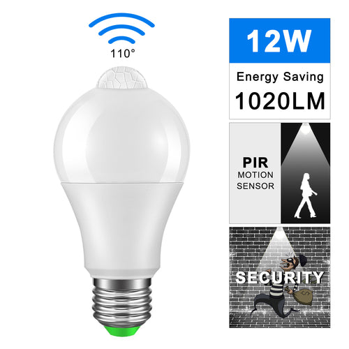 E27 LED Bulb Light Sensor PIR Sensor Lamp Bulb