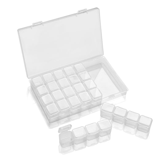 28pcs Grid transparent Storage Boxes Detachable