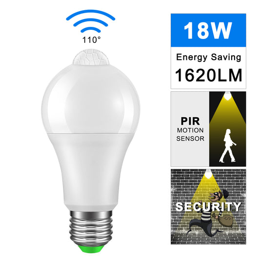 E27 LED Bulb Light Sensor PIR Sensor Warm White