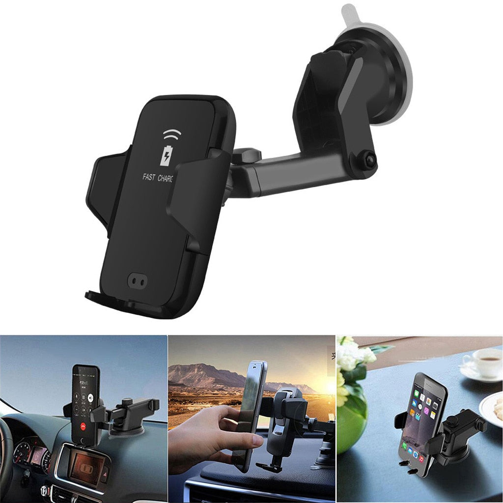 Qi Wireless Charger Dock Car Holder Charging Mount Pad For iPhone Xs