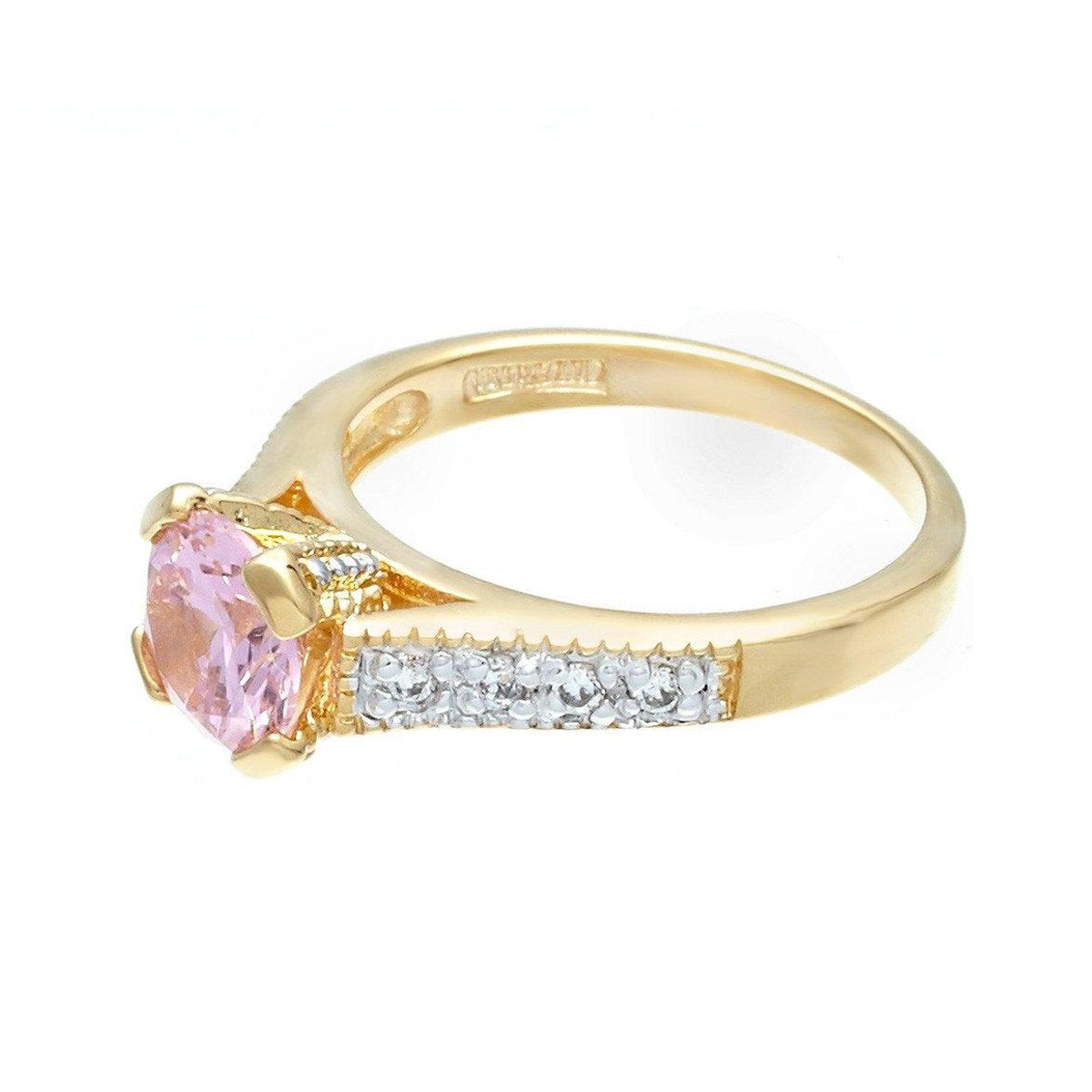 Very Fine Classic Engagement Solitaire Pink Clear Ring