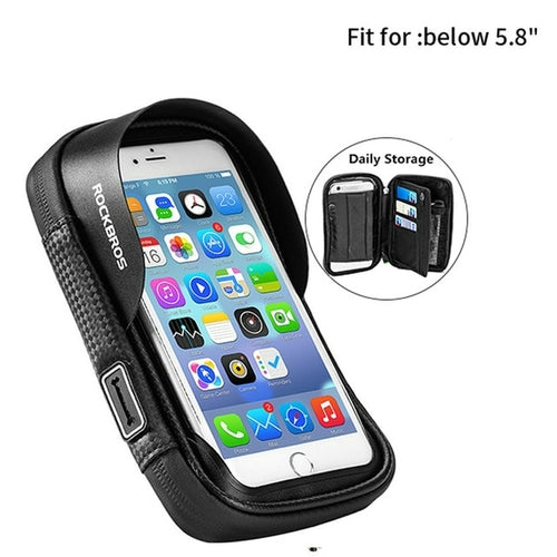 ROCKBROS Bicycle Bag 6 Inch Rainproof TPU Touch Screen Cell Bike Phone