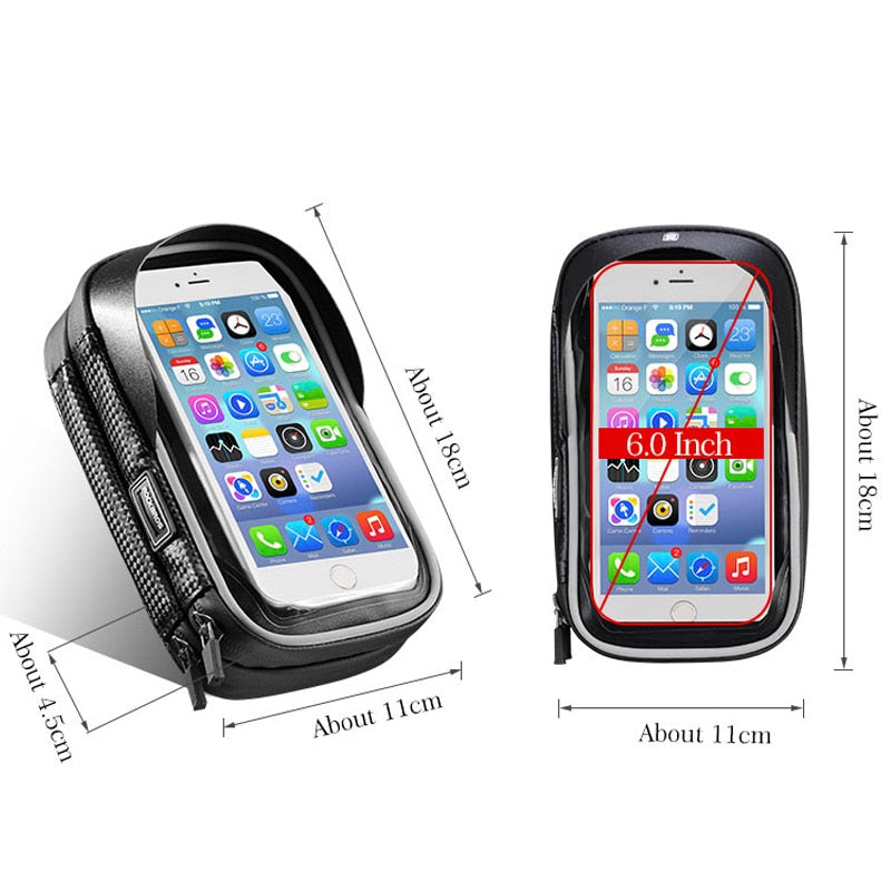 ROCKBROS Bicycle Bag 6 Inch Rainproof TPU Touch Screen Cell Bike Phone